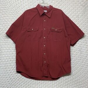 Carhartt Canvas Men's shirt Size XL Dark Red Short Sleeve Work Button Up S110DKR